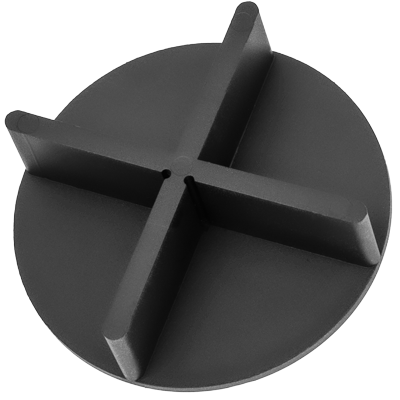 Fugenkreuze im X-Format mit großem schwarzen Plateau
